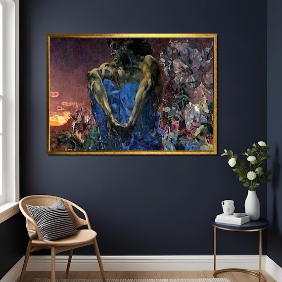 Mikhail Vrubel's 'demon Seated' Art Print – Romanticism Wall Decor