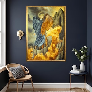 Remedios Varo La Huida Art Print - Surrealist Triptych Panel 3 Wall Decor, Magical Realism Painting Poster, Home & Office Gift ,Large Canvas