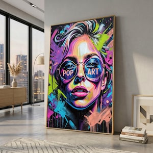 レディー・ガガのポップアートキャンバスプリント、ストリートスタイル