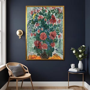 Marc Chagall Art Print  Colorful Flowers & Lovers Wall Decor Vintage Style,Luxury Home Decor,Exhibition Print , Exhibition Art,High Quality