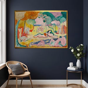 Le Bonheur de Vivre Print by Henri Matisse 1906, Vintage Art Poster, Colorful Fauvism Wall Decor, French Modernist Painting Reproduction