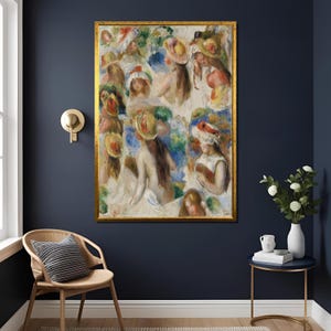 Study of Heads by Pierre-Auguste Renoir | Impressionist Portrait Canvas Print – Soft, Romantic Wall Art from the French Master,Impressionist
