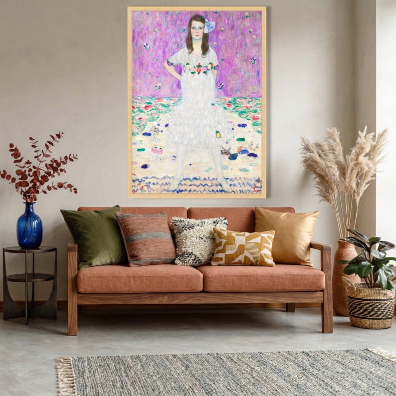 Gustav Klimt - Madam Primavesi Young Girl in White Dress Canvas Wall ...