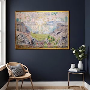 Edvard Munch The Sun Art Print - Expressionist Wall Decor, Vibrant Landscape Painting, Modern Home Decoration, Museum Quality Poster