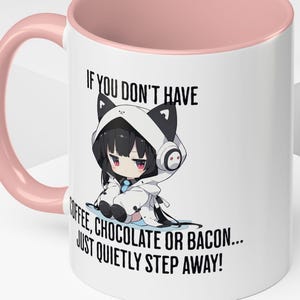 funny anime coffee mug otaku gamer gift kawaii caffeine humor sarcastic meme style mug for men women office geek gift for anime lovers