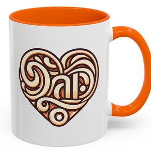 Dad Accent Coffee Mug, Unique Father&#39;s Day Gift, Artistic Text Design, Dad Appreciation Present, Father Birthday Cup, fisherman, 11oz Mug