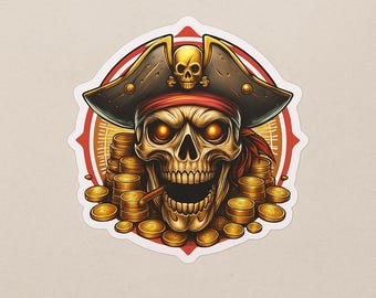 Stickers boussole crâne de pirate Stickers nautiques drôles pour ordinateur portable cadeau amateur de pirates vinyle ensemble