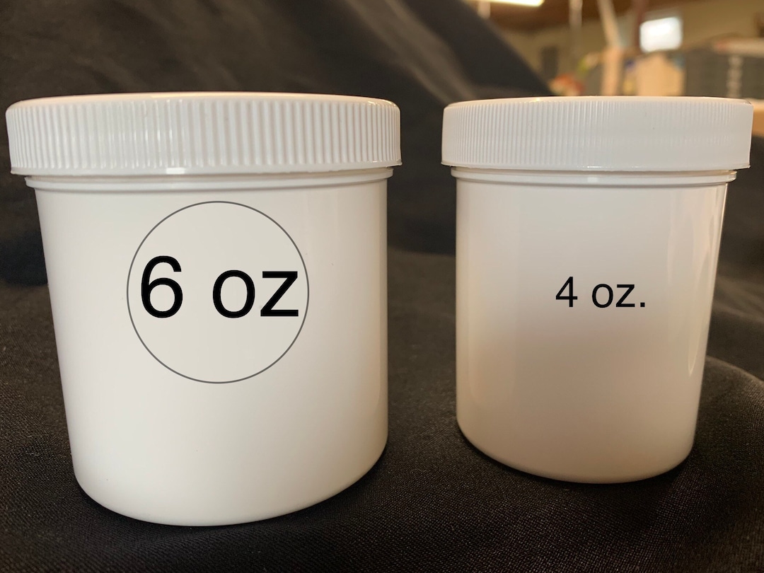 6 Oz White Plastic Wide-mouth Jar With Lid - Set of 6 or 12 - Etsy