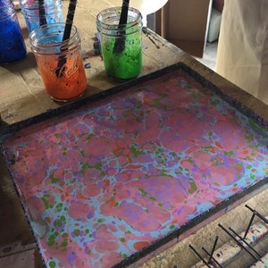18 x 24" Clear Acrylic Plastic Marbling Tray image 9