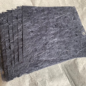 Six Navy Blue Japanese Ogura Lace Paper Squares 5”