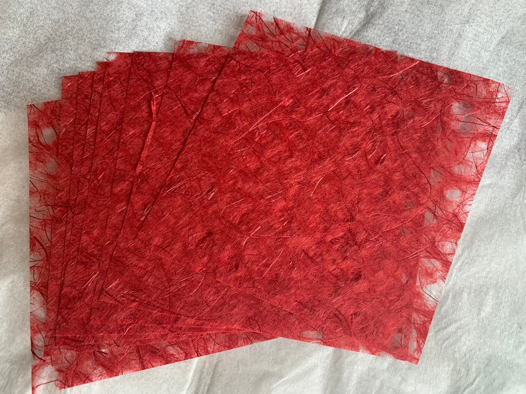Six Cardinal Red Japanese Ogura Lace Paper Squares 5 Etsy