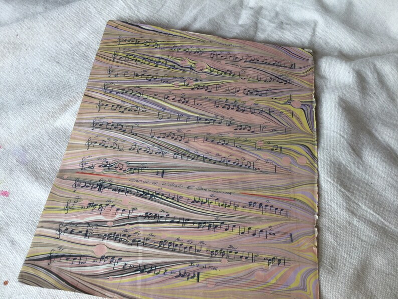 Marbled Antique Hand Written Sheet Music for Sax and Guitar