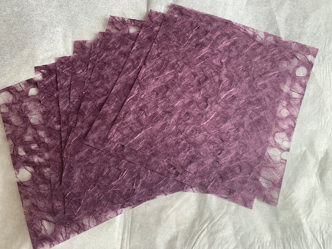 Six Plum Colored Japanese Ogura Lace Paper Squares 5 Etsy