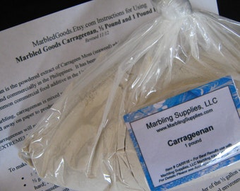 1 Pound Lambda Carrageenan Powder - Supplies For Marbling on Paper and Fabric - Irish Carrageen Moss - Ebru Marbled Paper