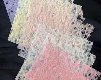 10-piece 5-color Set Pink, Peach, Ivory, Light Aqua and Yellow 6-inch Ogura Lace Squares 2 of Each Color
