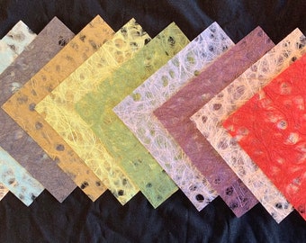 Rainbow 10 Color Set Japanese Ogura Lace Paper Squares 5”