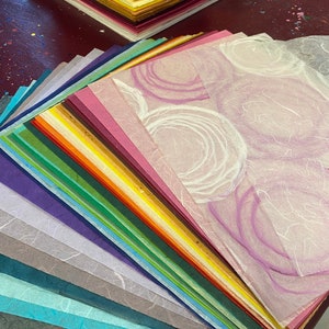 Ultimate Rainbow Set 36 Sheets Unryu Mulberry Tissue Paper 8.5 x 11 image 2