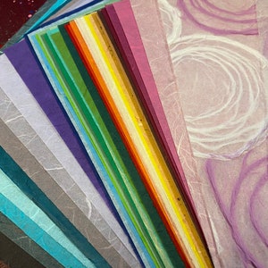 Ultimate Rainbow Set 36 Sheets Unryu Mulberry Tissue Paper 8.5 x 11 image 3