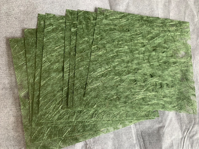 Six Olive Green Japanese Ogura Lace Paper Squares 5 Etsy