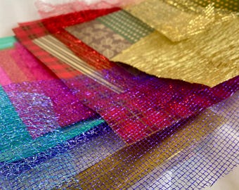 Sparkle Scrap Paper Collection, Glitter, Metallic, Tissue, Tulle, Lamé Decorative Shimmer Scrapbook Papers (6x9")