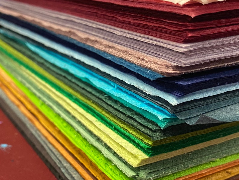 Ultimate Rainbow Set 36 Sheets Unryu Mulberry Tissue Paper 8.5 x 11 image 1