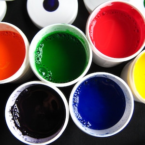 Ready-made Marbling Paint - Hand-mixed AcrylicPaint Set of 6 - Basic Set Marbleizing Paper Supplies Ebru Paint