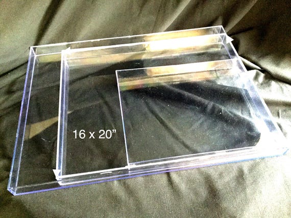 16 x 20 Clear Acrylic Plastic Marbling Tray