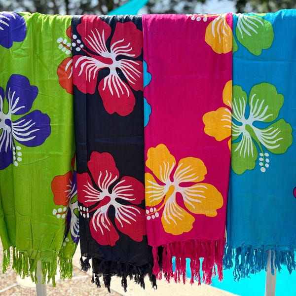 Falda pareo playera tipo pareo - Hibisco multicolor