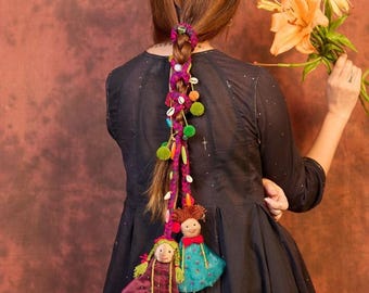 Handmade Doll Braid Hair Accessory – Colorful Boho Hair Decoration