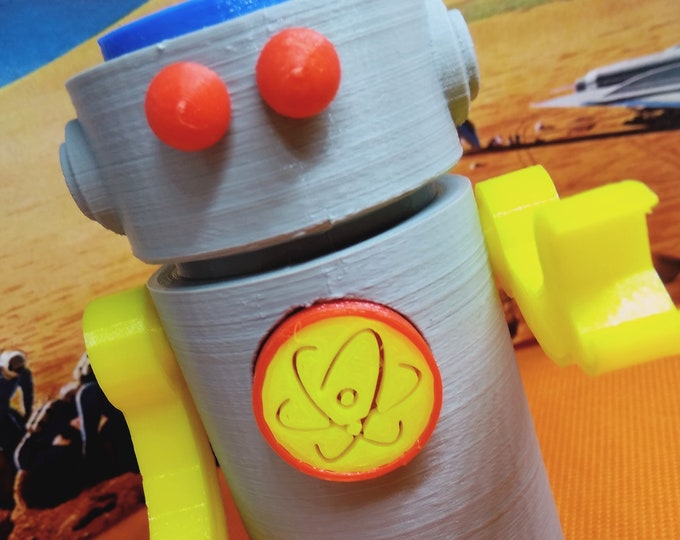 Atomic Robot.  Art Toy Sculpture. Handmade.