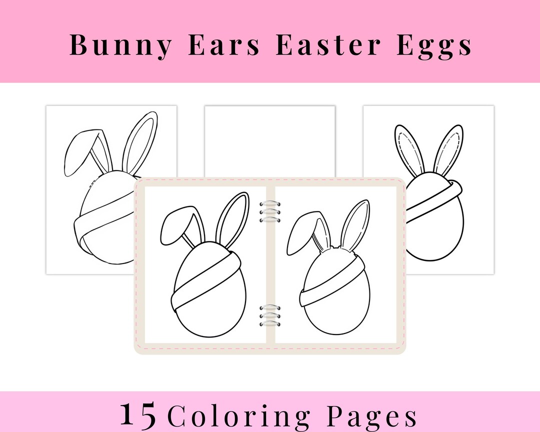 Bunny Ears Easter Egg Coloring Pages L Color Sheets for Kids, Digital ...