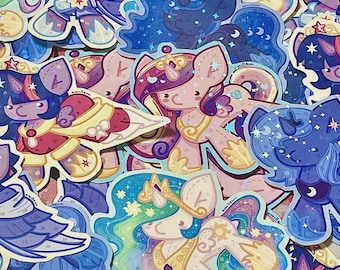 MLP Princesses Plush Stickers | ~2.5-3 Inch Vinyl Stickers