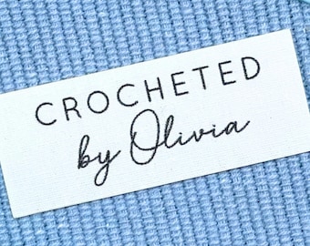 Personalisiertes Etikett zum Aufnähen Quilt-Etikett Stoff Kleidungsstück Produktanhänger Handgefertigte Artikel Füge Deinen eigenen Text hinzu Flatlay 1" x 2" / 25 mm x 50 mm - 001b(4)