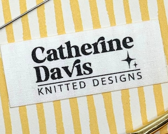Personalised Label Sew On Quilt Label Fabric Garment Product Tags Handmade Items Add your own text Flatlay 1" x 2" / 25mm x 50mm - 001b(2)