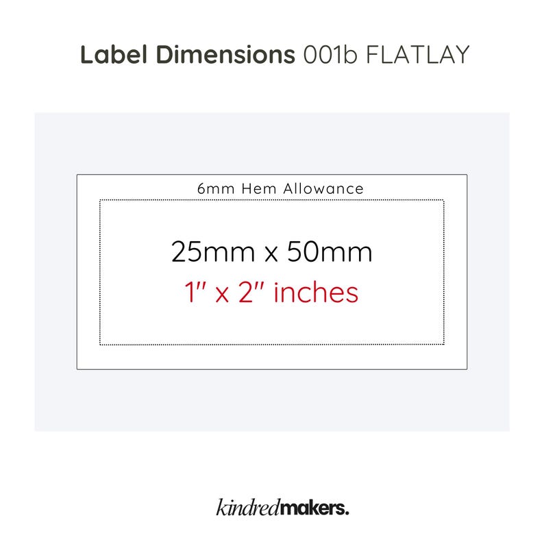 Personalised Label Sew On Quilt Label Fabric Garment Product Tags Handmade Items Add your own text Flatlay 1" x 2" / 25mm x 50mm - 001b(2) image 7