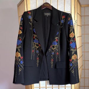 Floral Black Blazer