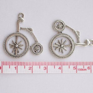 Penny Farthing Charms 3 pieces • Bicycle Charms • Vintage Bike Charms • Extra Large Charms • Tibetan Silver Tone