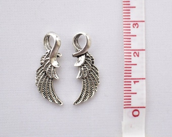 Single Angel Wing charm 2,5 cm 3D • Angel Charm • Wing Charms • Tibetan Silver Tone