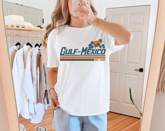 Chemise golfe du Mexique, chemise vintage Golfe du Mexique depuis 1550, chemise de plage Mexique, chemise Mexico Resist, chemise côte du golfe