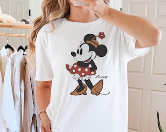 Vintage Minnie Maus T-shirt, Minnie Est 1928 Shirt, Disneyland Shirt, Disney World Shirt, süßes Minnie Maus klassisches Porträt T-Shirt