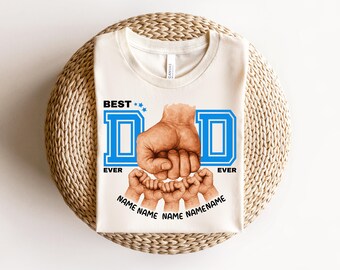 T-shirt personnalisé avec prénoms pour papa et enfants, cadeau personnalisé pour la fête des pères, chemise pour papa personnalisée, t-shirt pour papa et enfants, chemises pour papa et enfant, chemise pour papa,