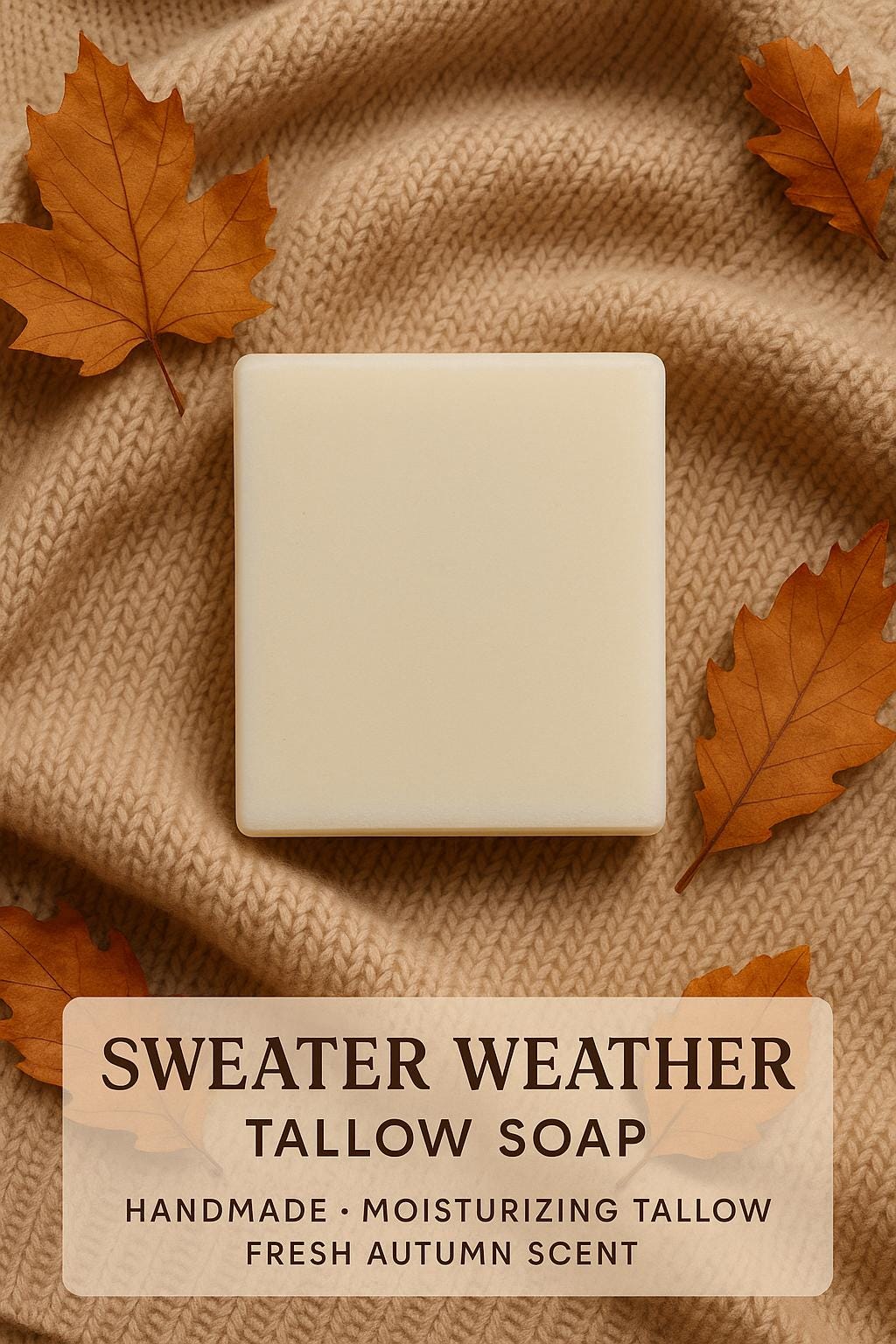 Sweater Weather Tallow Soap: Handmade Autumn Scent Moisturizing Bar