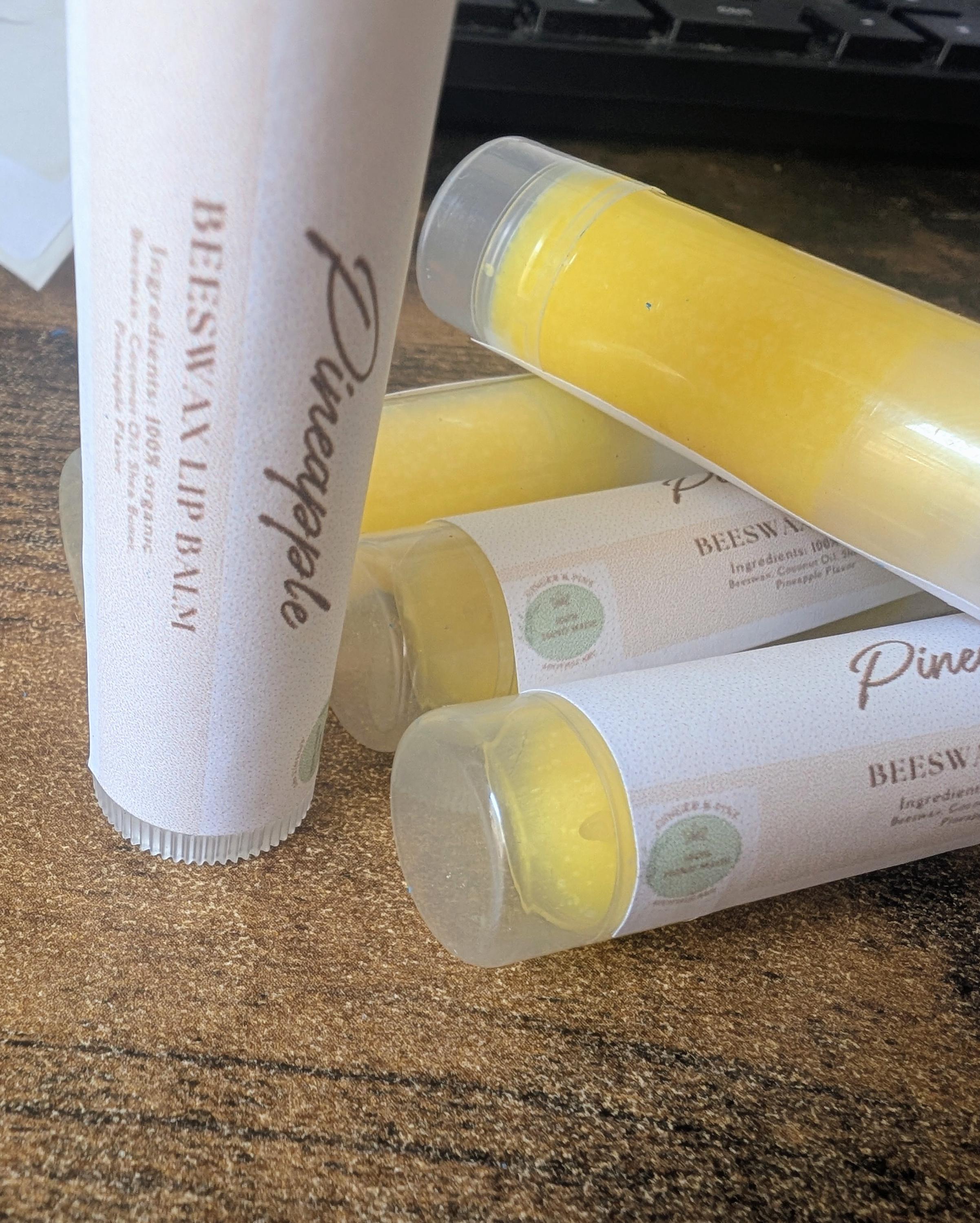 Pineapple Beeswax Lip Balm 2-pack | Tropical Handmade Moisturizing Lip Care - Thumbnail 2