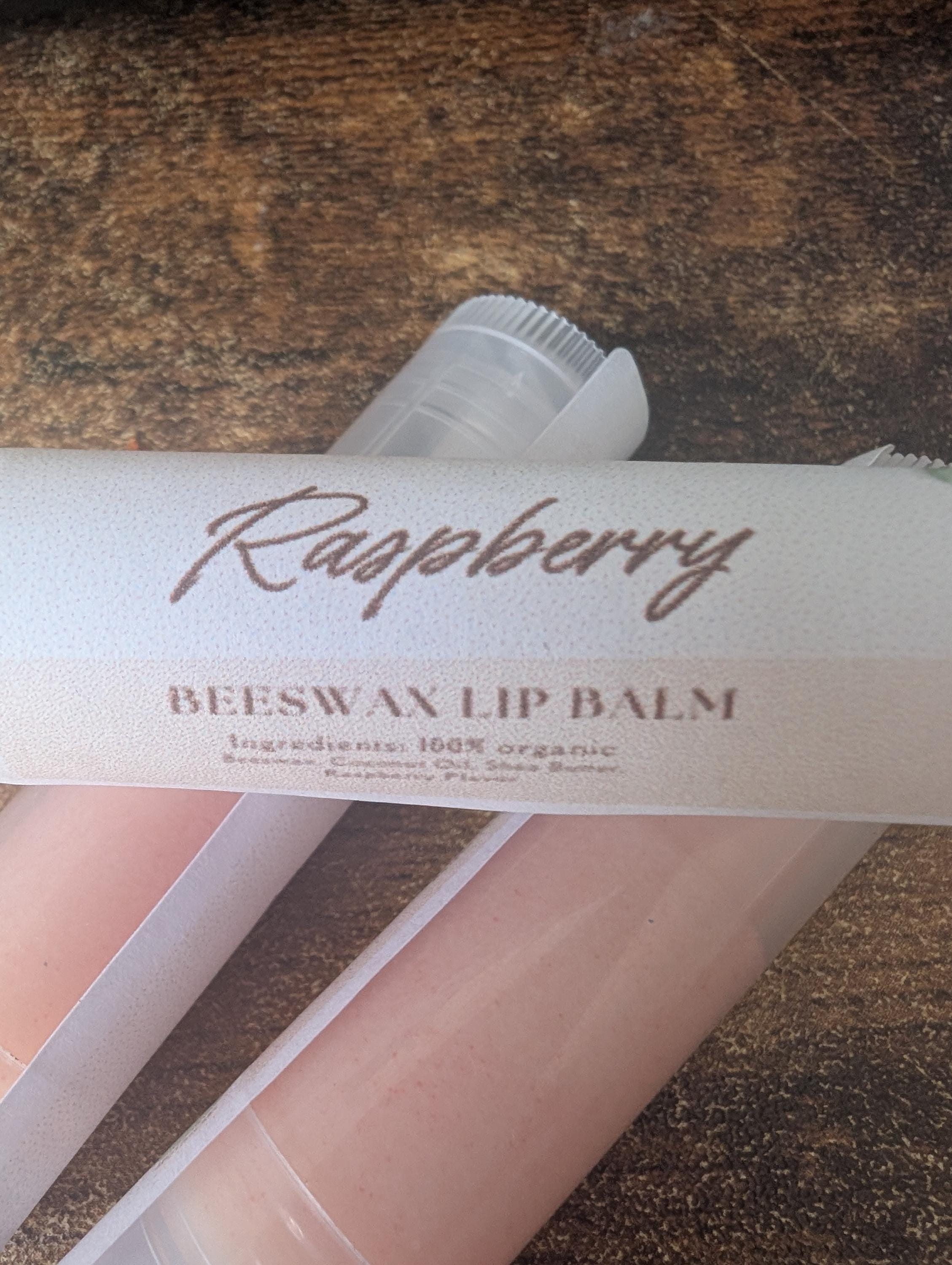 Raspberry Beeswax Lip Balm- 2 pack| Natural Handmade Moisturizing Lip Care - Thumbnail 4