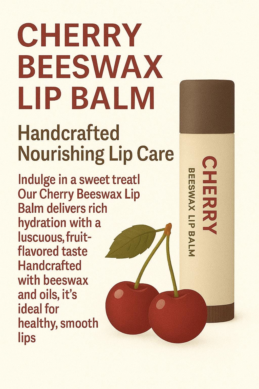 Cherry Beeswax Lip Balm – Sweet Handmade Lip Moisturizer
