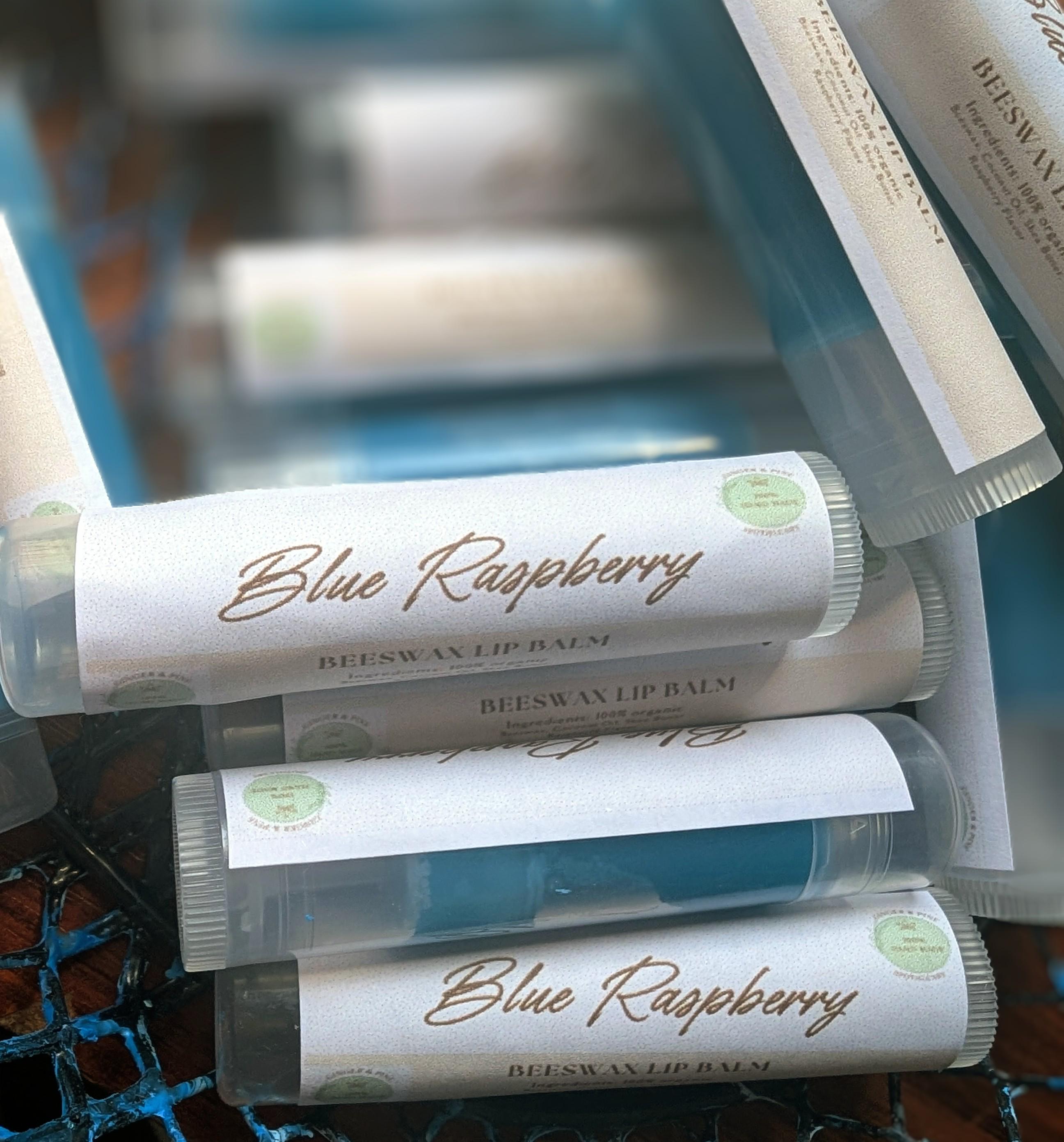 Blue Raspberry Beeswax Lip Balm 2-pack | Fruity Handmade Moisturizing Lip Care - Thumbnail 2