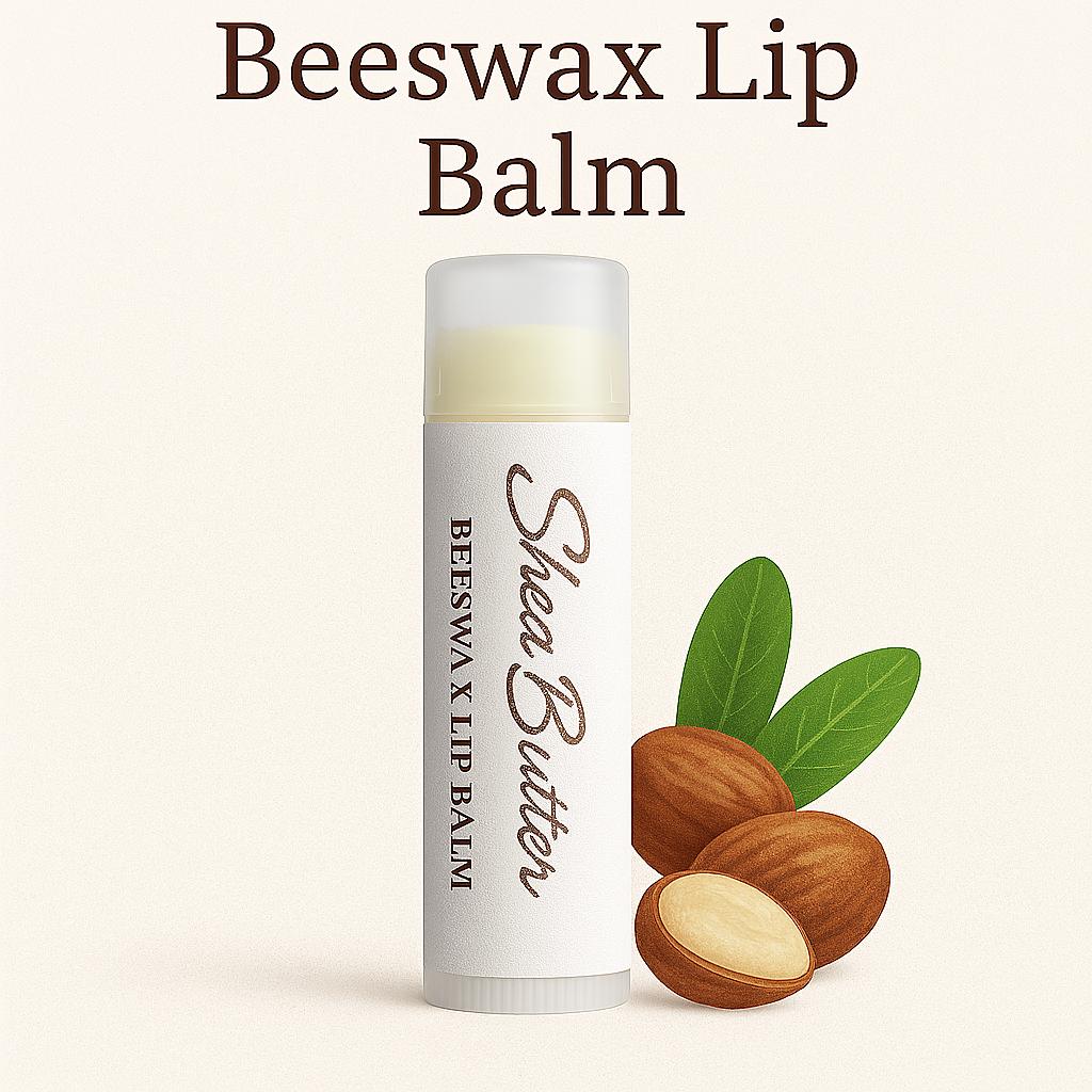 Shea Butter Beeswax Lip Balm 2-pack | Natural Unscented Moisturizing Lip Care