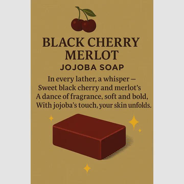 Black Cherry Merlot Jojoba Oil Soap: Handmade Moisturizing Bath Bar - Image 1