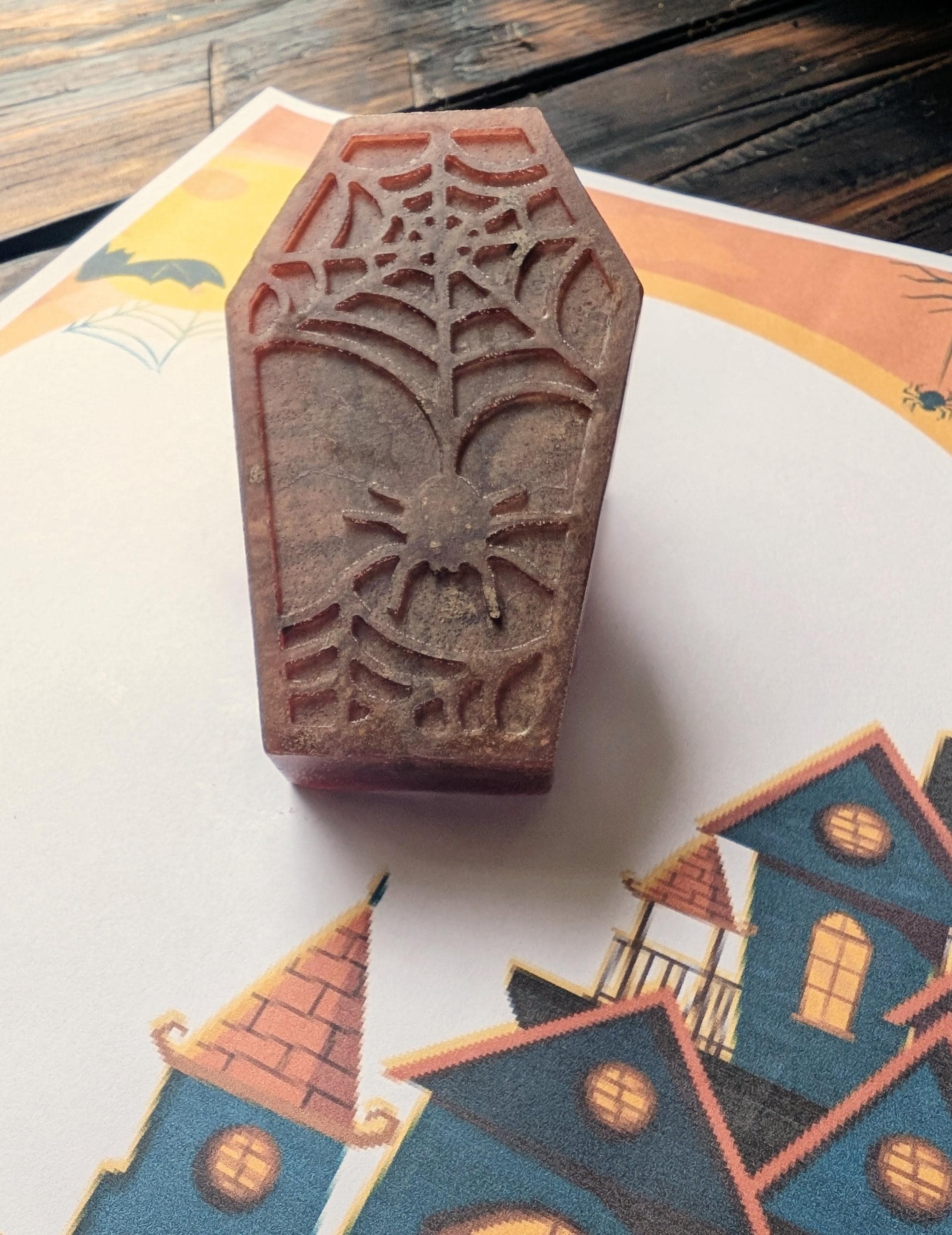 Coffin Shape – Oat & Honey Scent – Limited Edition Halloween Handmade Soap, Rustic Fall Gift - Thumbnail 3