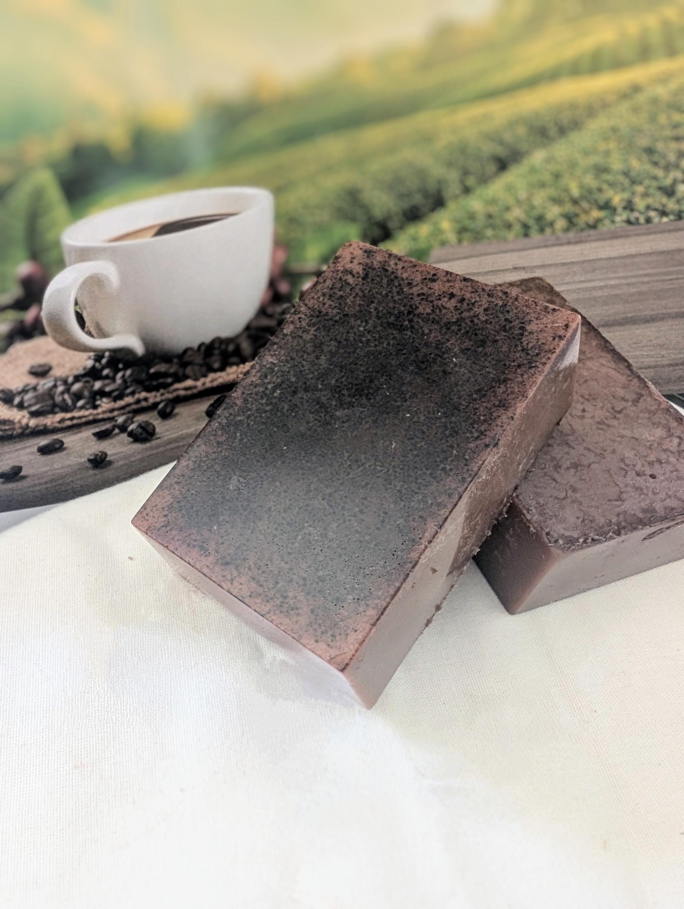 Coffee Goat Milk Soap: Exfoliating Coffee Grounds, Artisan Hand-Poured - Thumbnail 5